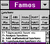 Link to FAMOS screen showing function buttons and waveforms