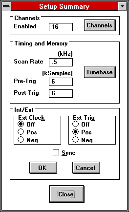 Wavedisk waveform capture configuration screen
